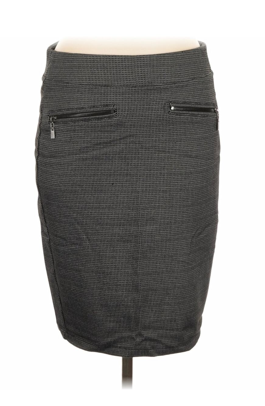 Liverpool Black Geometric Pattern Pencil Skirt w/Zip Pockets Women's Size 8/29